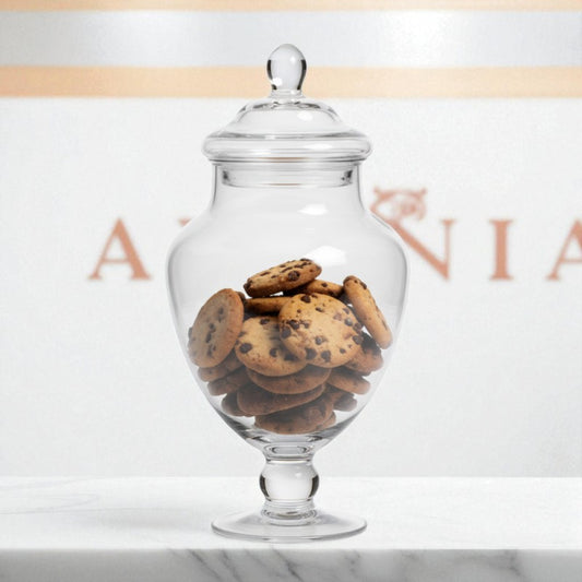 Danny Home Glass Storage Jar (CB-52) – 9.6x23.6x15.8cm Decorative Glass Jar | Adornia.pk