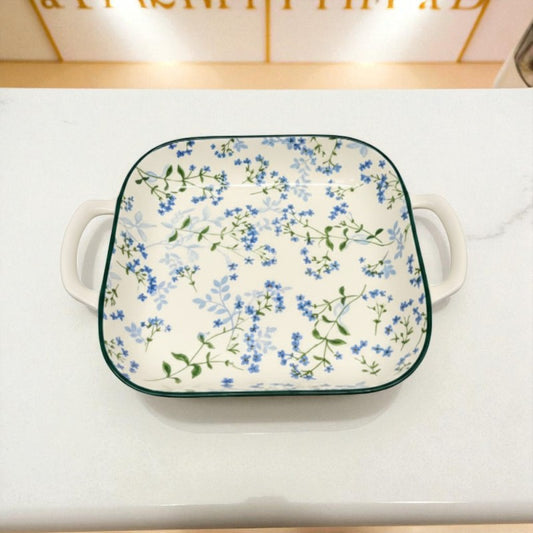 Brilliant 9-Inch Square Baker with Handle – Premium Porcelain Baking Dish for Oven-to-Table Serving | Adornia.pk