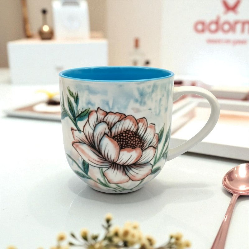 Brilliant 400ml Porcelain Mug – Elegant White Coffee & Tea Cup (BR2003) | Adornia.pk