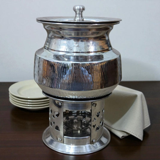 Cute Mini Steel Degh (Daig) with Stand – 500g Decorative Pot | Adornia.pk