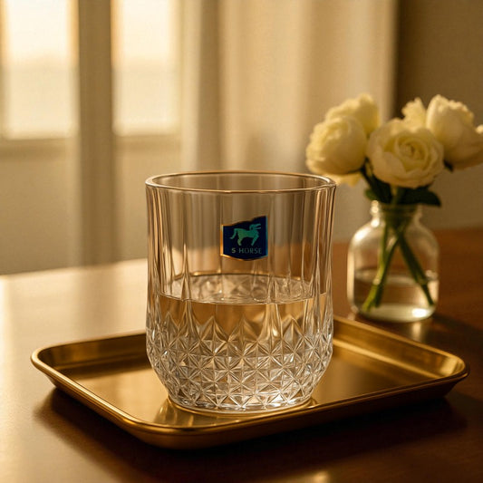 Luxury Diamond-Cut Crystal Glass Set (6-Piece) – Premium G-HORSE Collection