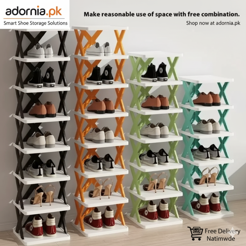 5 Layer Shoe Rack Organizer – Space-Saving Shoe Storage Shelf for Closet, Bathroom & Door