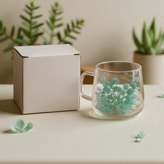 Premium Double Wall Insulated Glass Cup – Transparent Heat-Resistant Mug