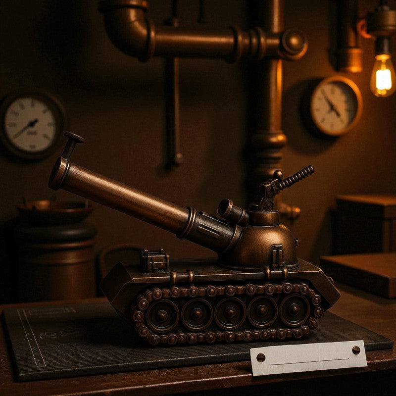 Vintage Steampunk Miniature Tank – Bronze Metal Collectible Showpiece (5 Inch)