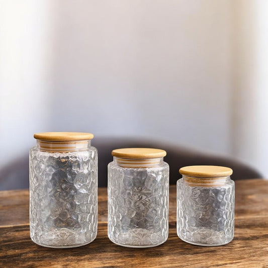 Premium Glass Storage Jar with Airtight Wooden Lid | Adornia.pk