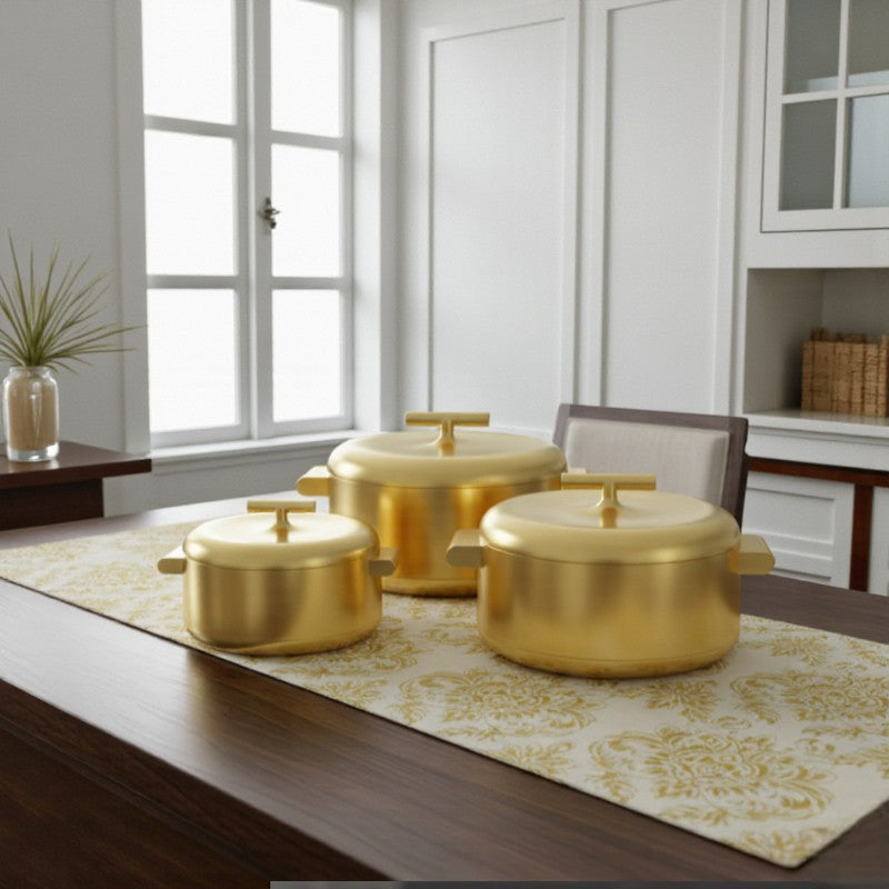 Forever Gold Luxurious 3-Piece Hot Pot Set – Gold | Adornia.pk