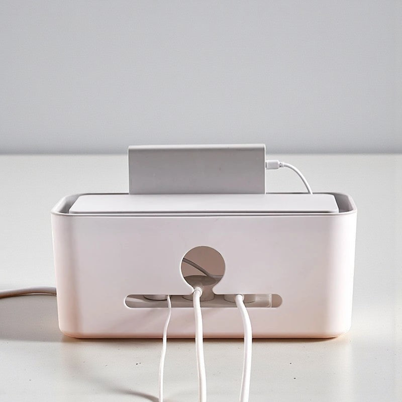 Power Socket Storage Box with Mobile Holder – Organize & Charge | Adornia.pk