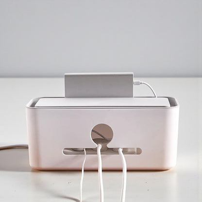 صندوق تخزين مقابس الطاقة مع حامل للهاتف المحمول 