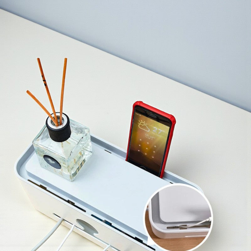 Power Socket Storage Box with Mobile Holder – Organize & Charge | Adornia.pk
