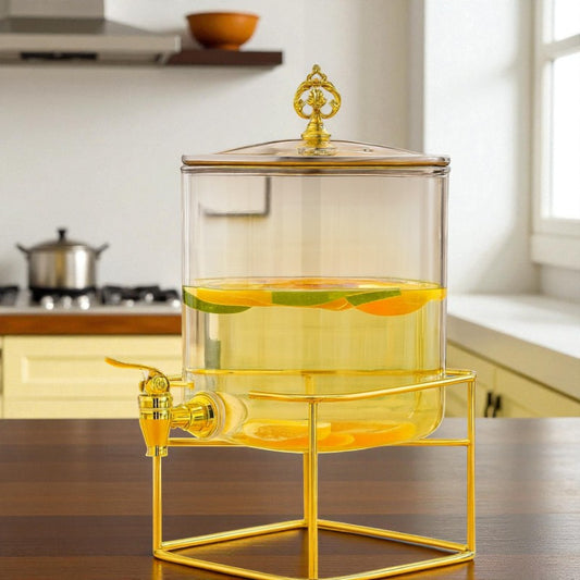 Glass Water Dispenser with Iron Stand – 3.5 Litre | Adornia.pk