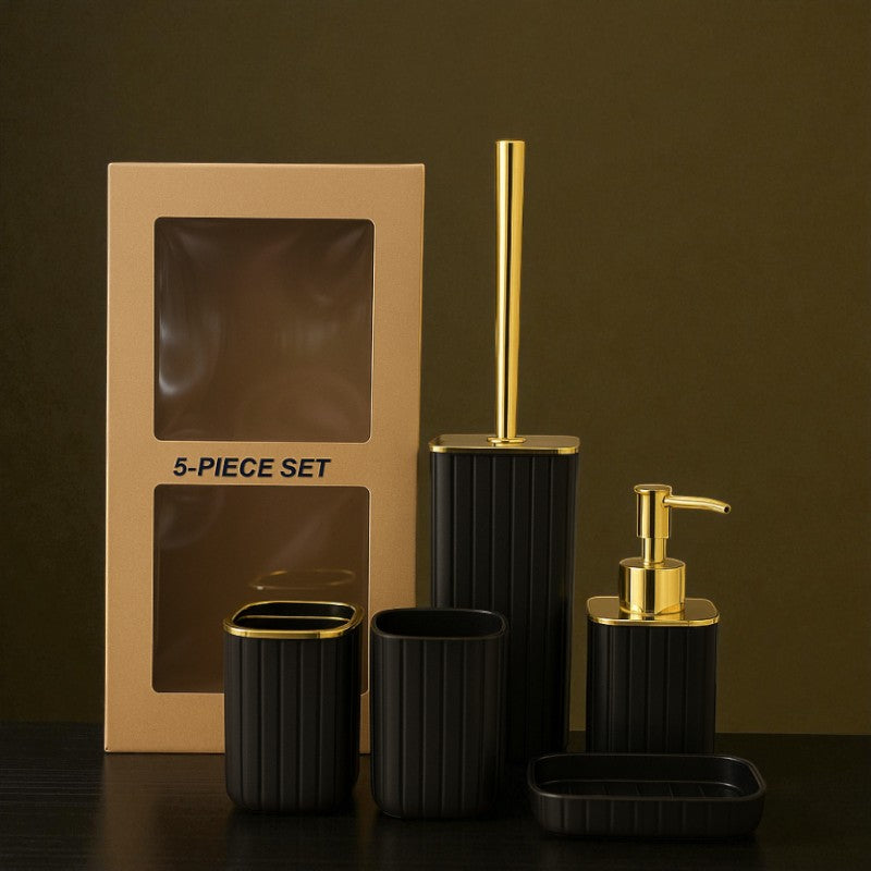 5-Piece Bathroom Accessory Set – Premium Plastic Bath Set for Modern Bathrooms | Adornia.pk