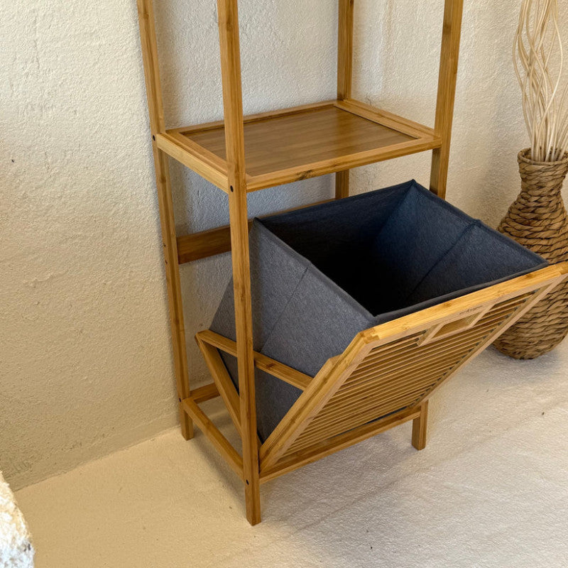 Multi-Layer Laundry Hamper with Separation Design – HOMDELUX Bamboo Laundry Basket | Adornia.pk