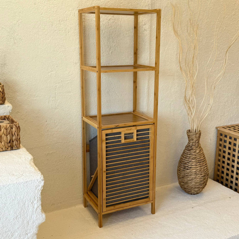 Multi-Layer Laundry Hamper with Separation Design – HOMDELUX Bamboo Laundry Basket | Adornia.pk