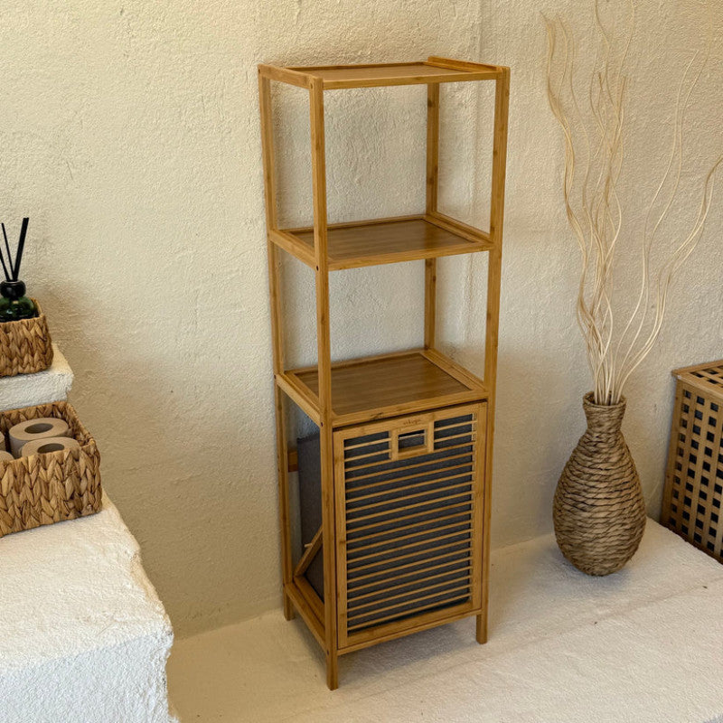 Multi-Layer Laundry Hamper with Separation Design – HOMDELUX Bamboo Laundry Basket | Adornia.pk