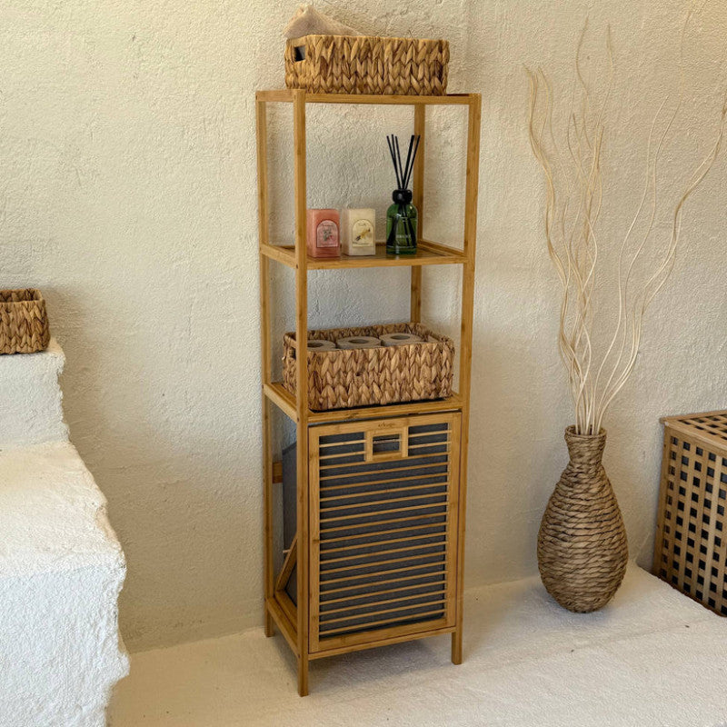 Multi-Layer Laundry Hamper with Separation Design – HOMDELUX Bamboo Laundry Basket | Adornia.pk