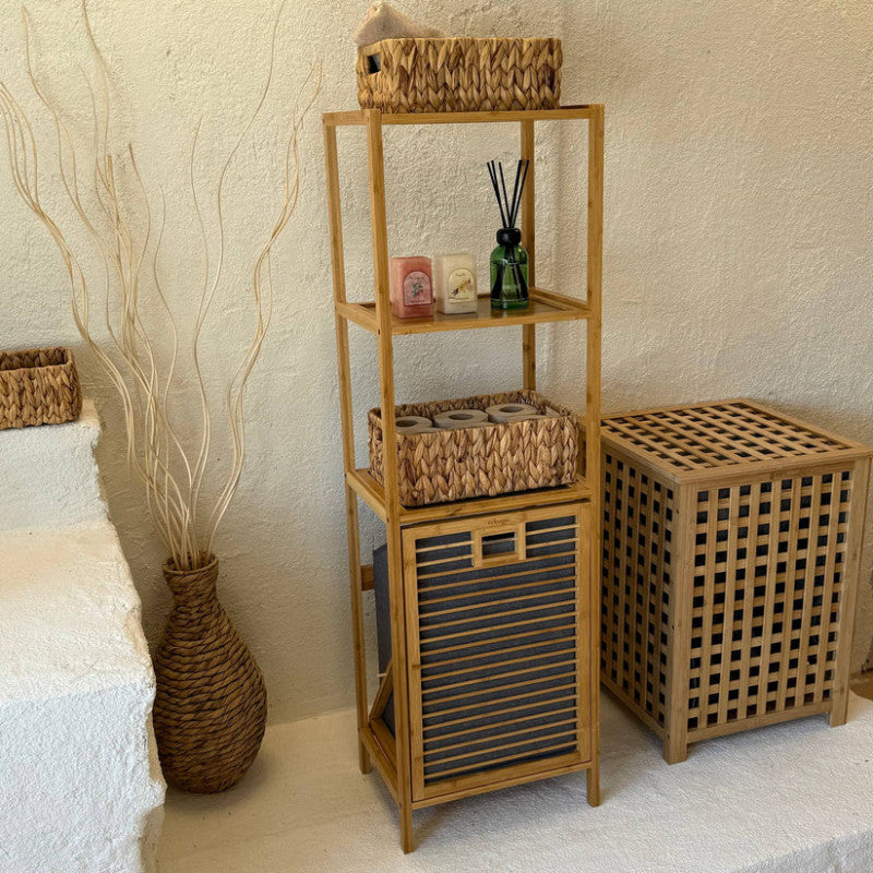 Multi-Layer Laundry Hamper with Separation Design – HOMDELUX Bamboo Laundry Basket | Adornia.pk