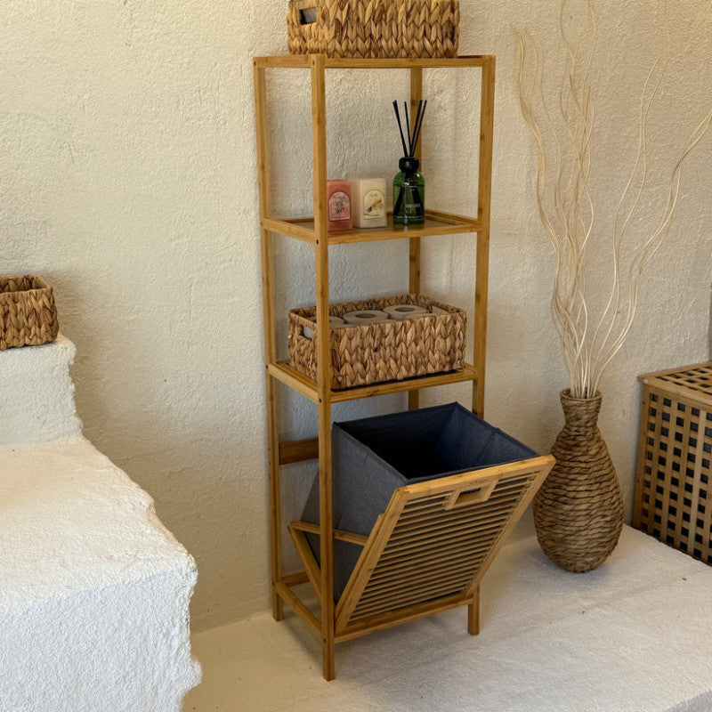 Multi-Layer Laundry Hamper with Separation Design – HOMDELUX Bamboo Laundry Basket | Adornia.pk