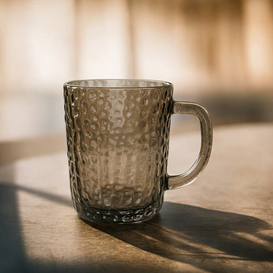 Premium Textured Glass Mug – Heat-Resistant Hammered Design for Hot & Cold Drinks | Adornia.pk
