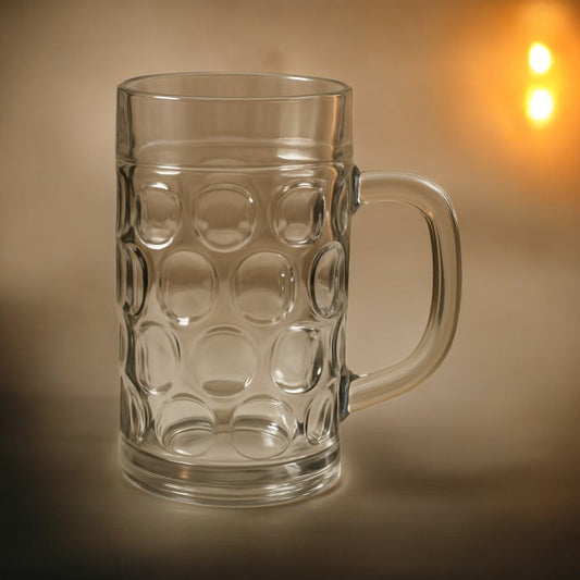 Premium Heavy-Duty Glass Mug – Thick Crystal Bubble Design 500ml | Adornia.pk
