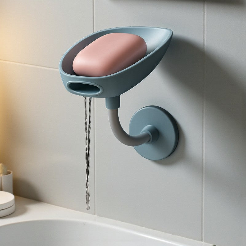 Premium Wall-Mounted Water-Draining Soap Holder – Anti-Slip Quick-Dry Bathroom Organizer | Adornia.pk