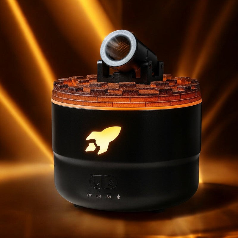 Rocket Blast 3D Mist Humidifier with Projection & Ambient Night Light – Ultra Cool Steam Diffuser | Adornia.pk