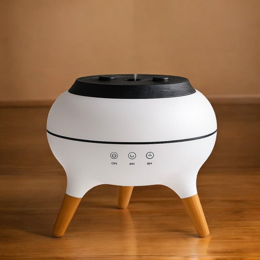 Modern Jellyfish-Style Air Humidifier & Aromatherapy Diffuser – Quiet Mist, Night Light, Wooden Leg Design | Adornia.pk