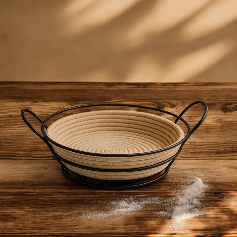 Luxury Rope & Metal Fruit Basket – Modern Kitchen Counter Organizer | Adornia.pk