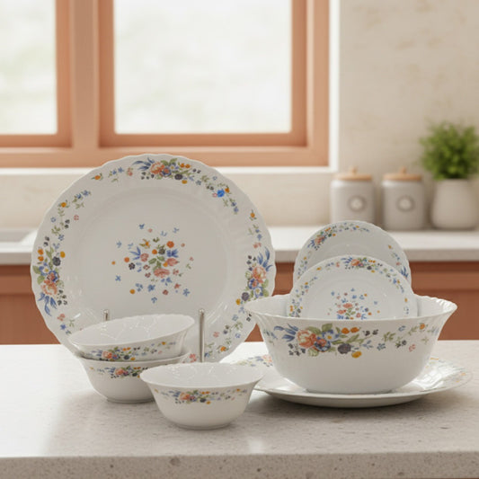 Spring Meadow 26-Piece Opalware Dinner Set – Colorful Floral Elegance for Every Dining Occasion | Adornia.pk