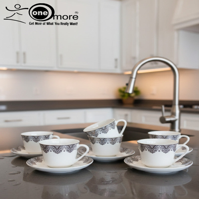 12-Piece Timeless Cup & Saucer Set – Classic Tea & Coffee Serving Collection | Adornia.pk