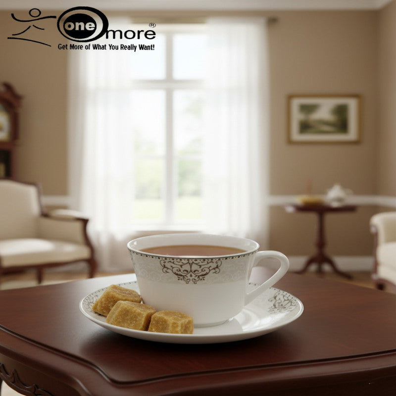 12-Piece Timeless Cup & Saucer Set – 6 Cups & 6 Saucers | Adornia.pk