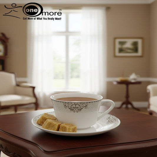 12-Piece Timeless Cup & Saucer Set – 6 Cups & 6 Saucers | Adornia.pk