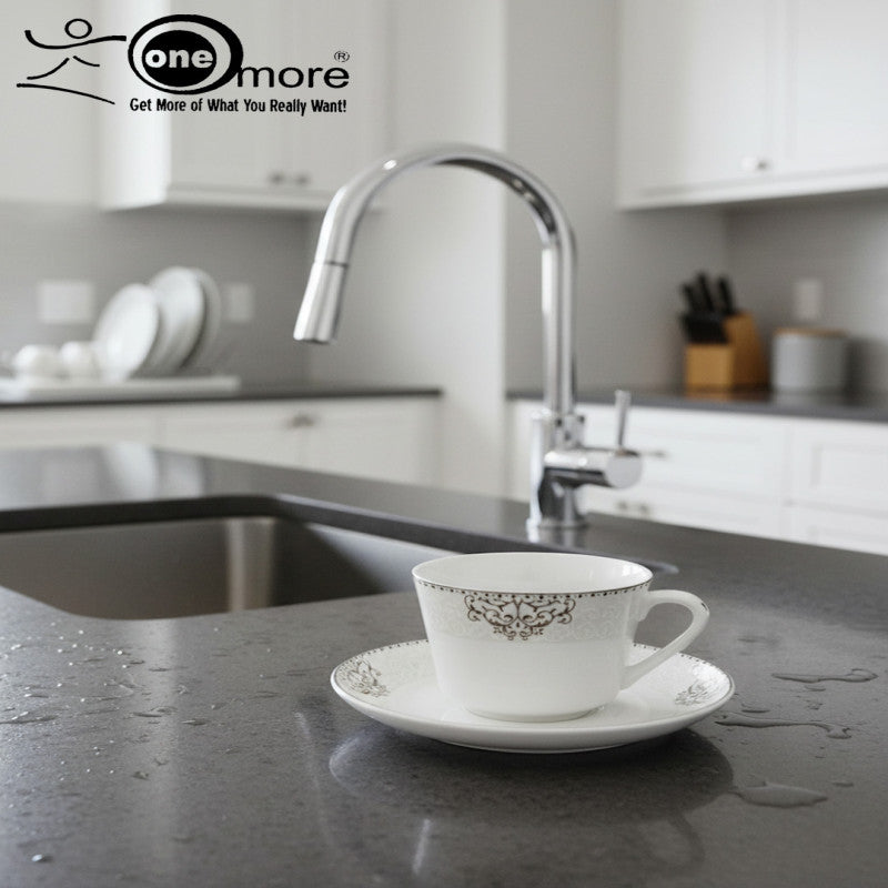 12-Piece Timeless Cup & Saucer Set – 6 Cups & 6 Saucers | Adornia.pk