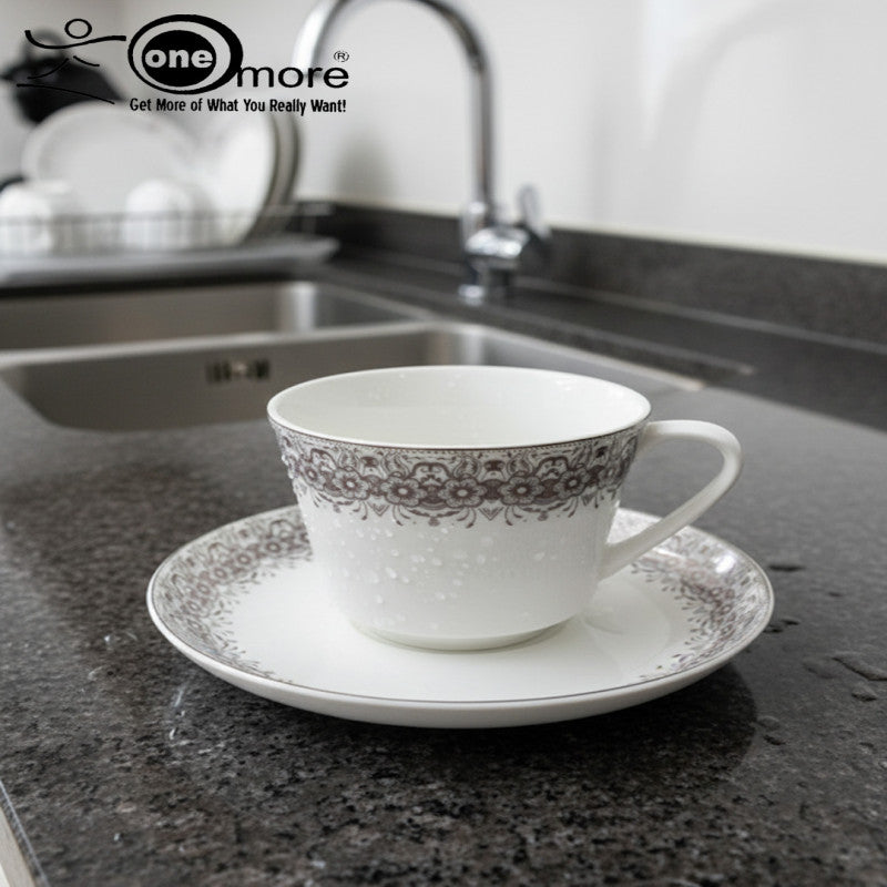 12-Piece Timeless Cup & Saucer Set – 6 Cups & 6 Saucers | Adornia.pk