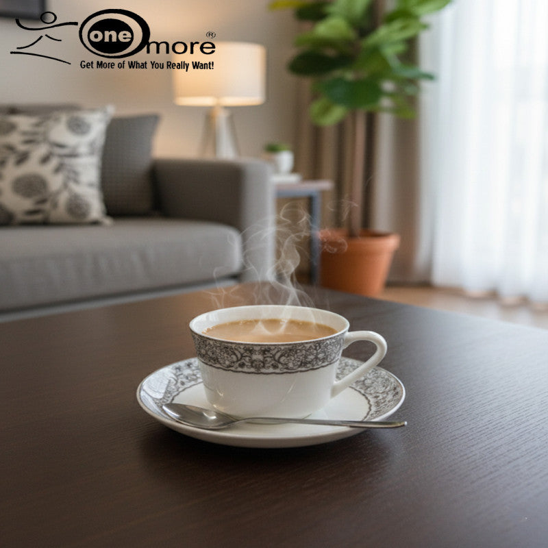 12-Piece Timeless Cup & Saucer Set – 6 Cups & 6 Saucers | Adornia.pk