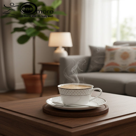 12-Piece Timeless Cup & Saucer Set – 6 Cups & 6 Saucers | Adornia.pk