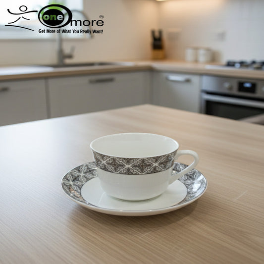 12-Piece Timeless Cup & Saucer Set – 6 Elegant Cups & 6 Matching Saucers | Adornia.pk
