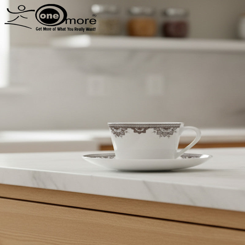 Timeless Charm 12-Piece Tea & Coffee Cup & Saucer Set – 6 Cups & 6 Matching Saucers | Adornia.pk