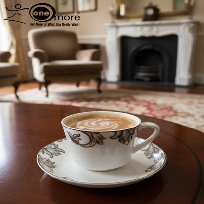 Timeless Elegance 12-Piece Tea & Coffee Cup & Saucer Set – 6 Cups & 6 Matching Saucers | Adornia.pk