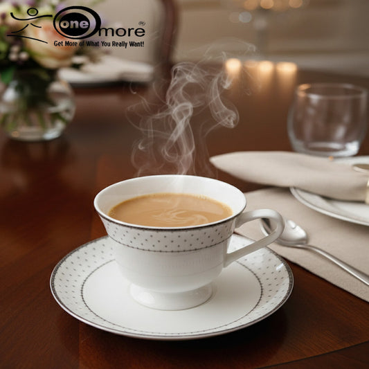 12-Piece Elegant Lace-Designed Tea Cup & Saucer Set