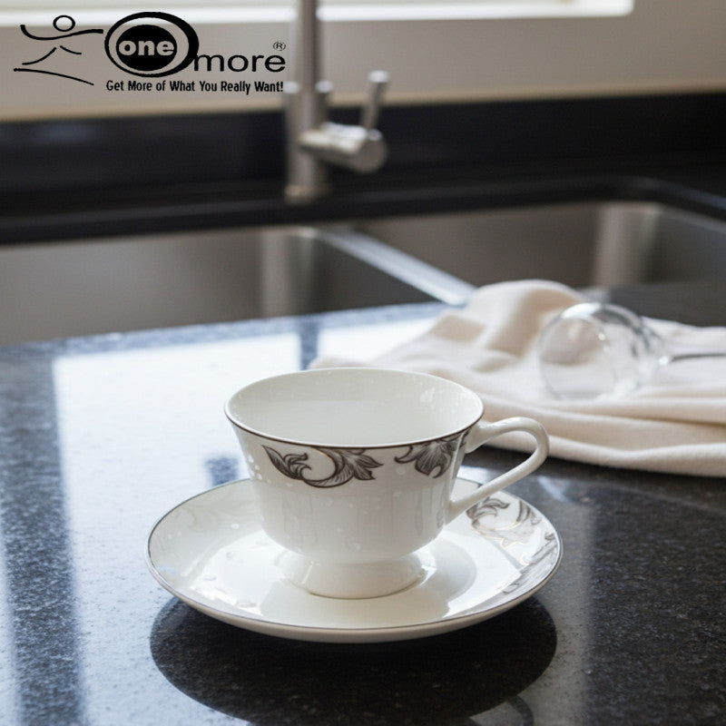 12-Piece Refined Lace-Embellished Tea Cup & Saucer Set