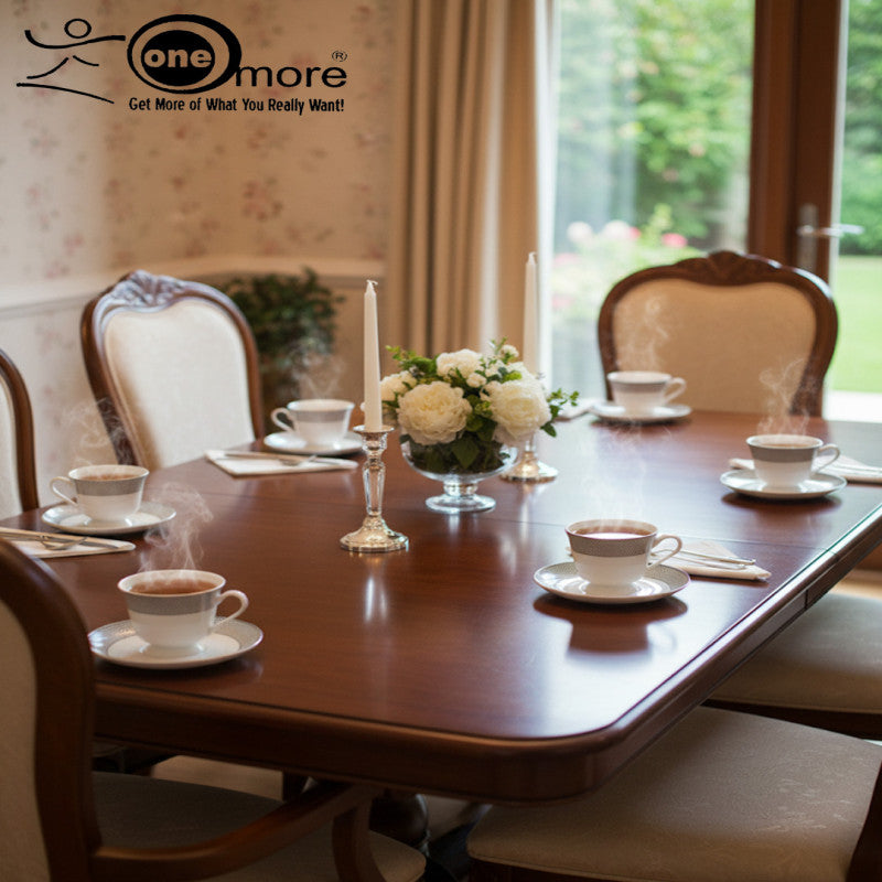 12-Piece Elegant Lace-Accented Tea Cup & Saucer Collection