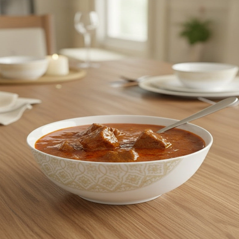 26-Piece Opalware Dinnerware Set – Refined Gold & Silver Accents