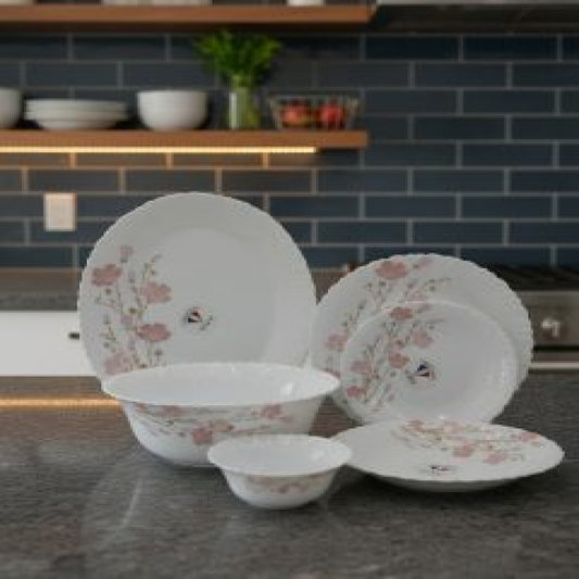 26-Piece Premium Opalware Floral Dinnerware Set – Elegant and Long-Lasting