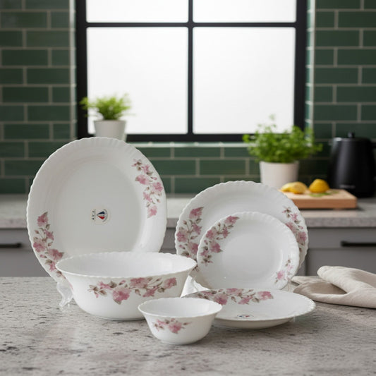 26-Piece Opalware Blossom Charm Dinner Set – Enduring Elegance for Every Dining Occasion