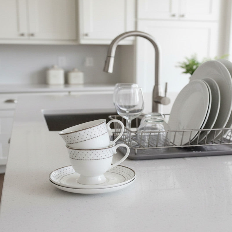 Timeless Polka Dot Porcelain Tea Cups