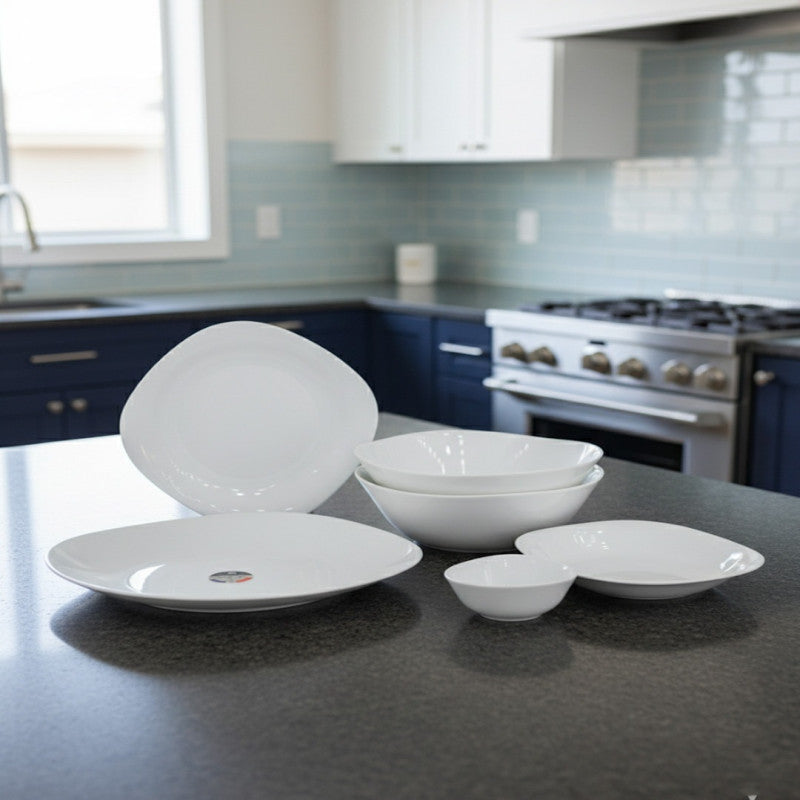 Modern Square Opalware Dinnerware Set