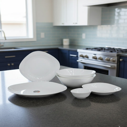 Modern Square Opalware Dinnerware Set