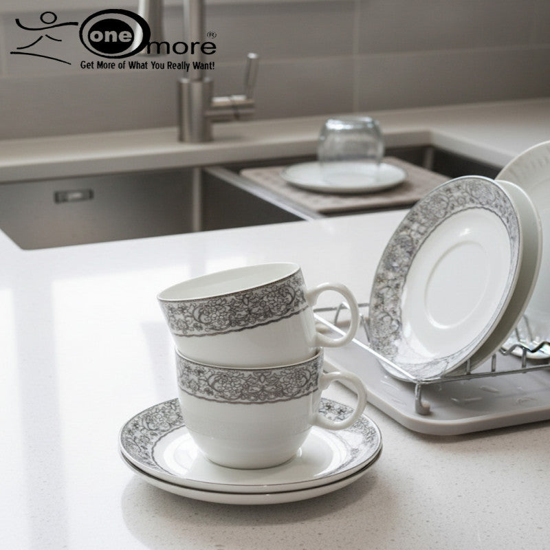 12-Piece Graceful Tea Cup & Saucer Set