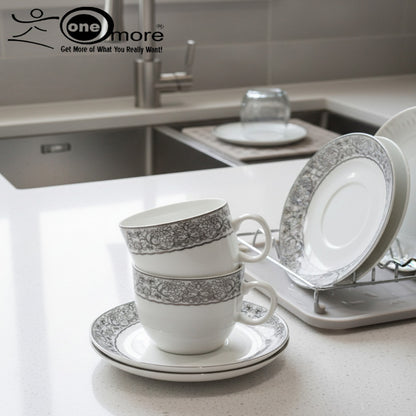 12-Piece Graceful Tea Cup & Saucer Set