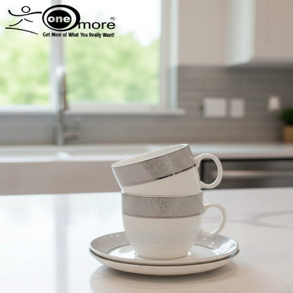 12-Piece Stylish Tea Cup & Saucer Set